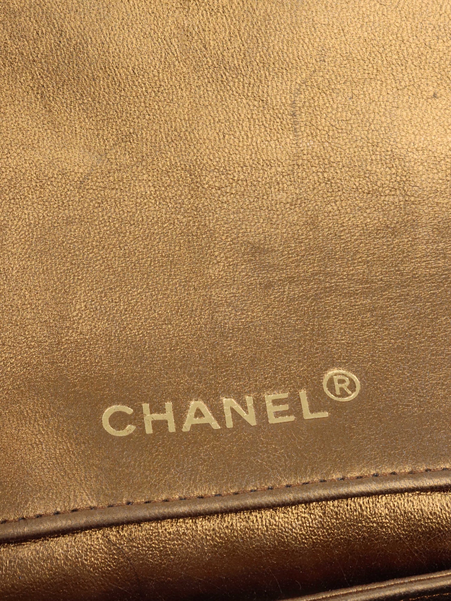 Chanel Gold Matellic   Chain Bag.