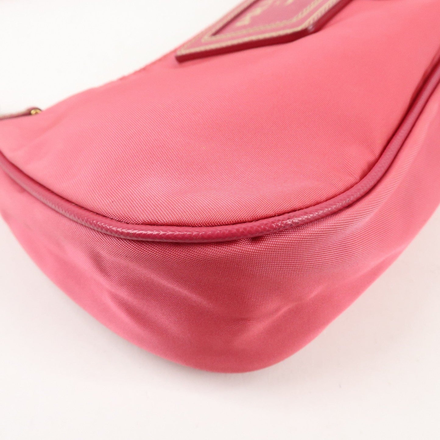 PRADA Nylon Saffiano Leather Shoulder Bag Hand Bag Pink  d
