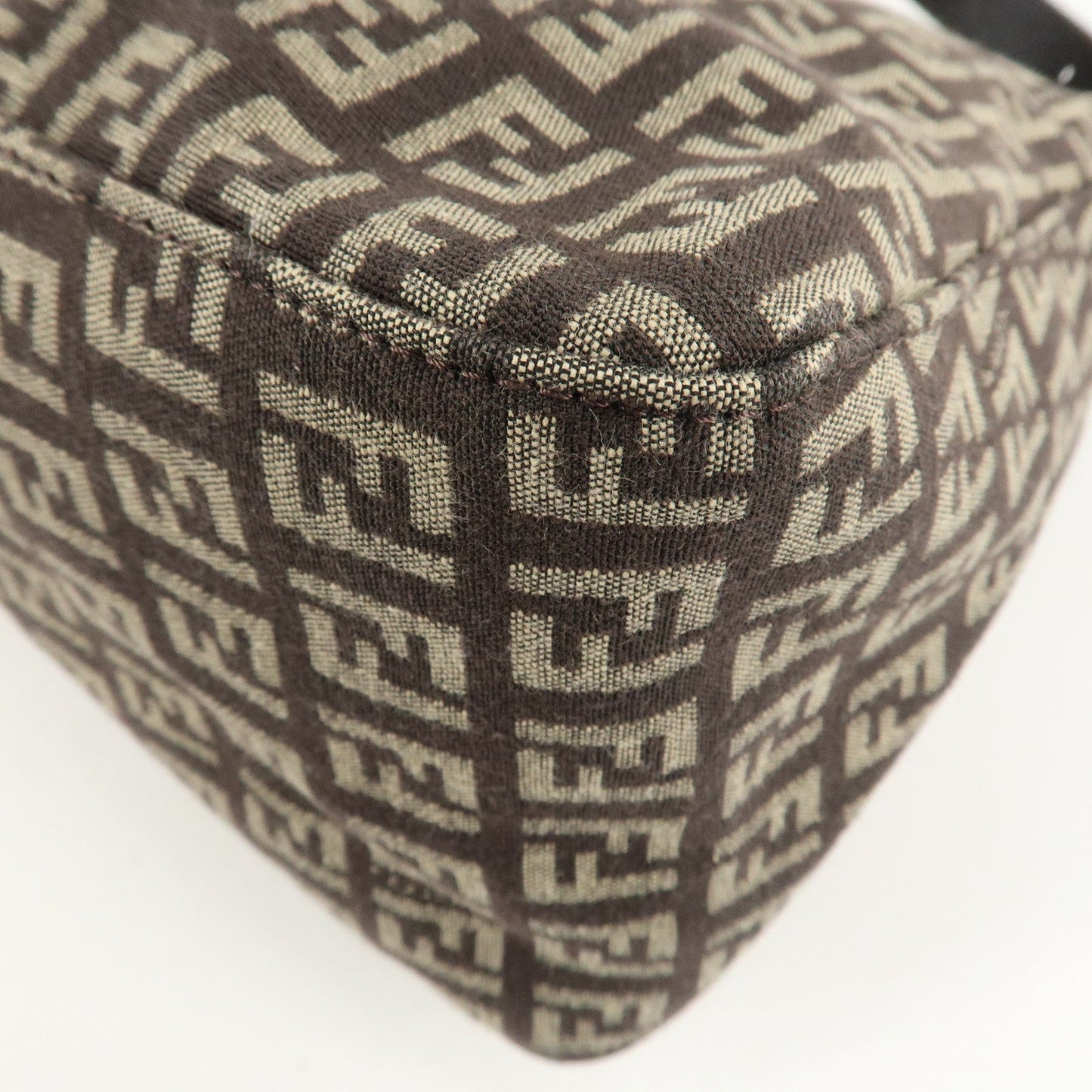 FENDI Mamma Bucket Zucchino Canvas Leather Shoulder Bag 8BR001  d
