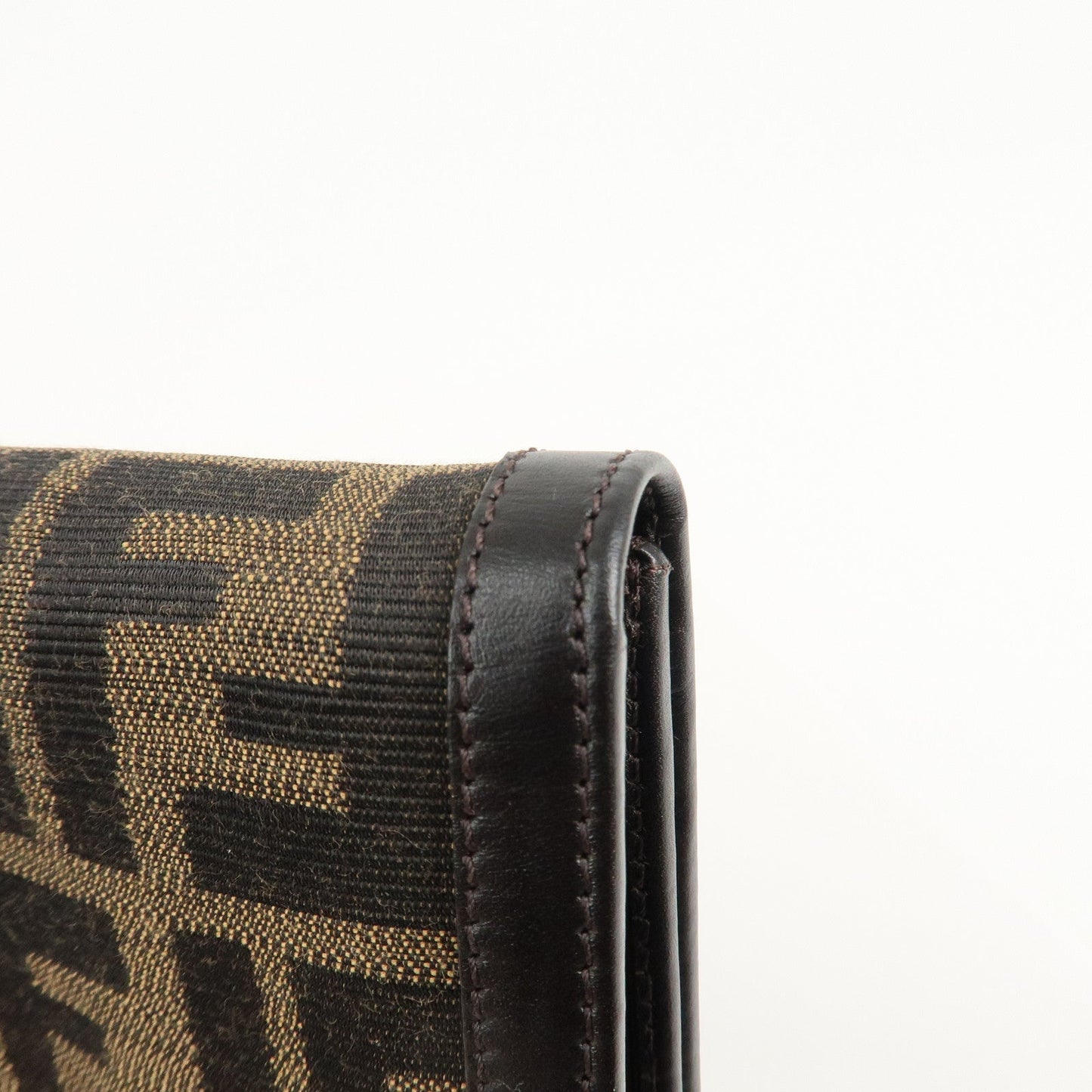 FENDI Zucca Canvas Leather Long Wallet Brown 8M0000  d