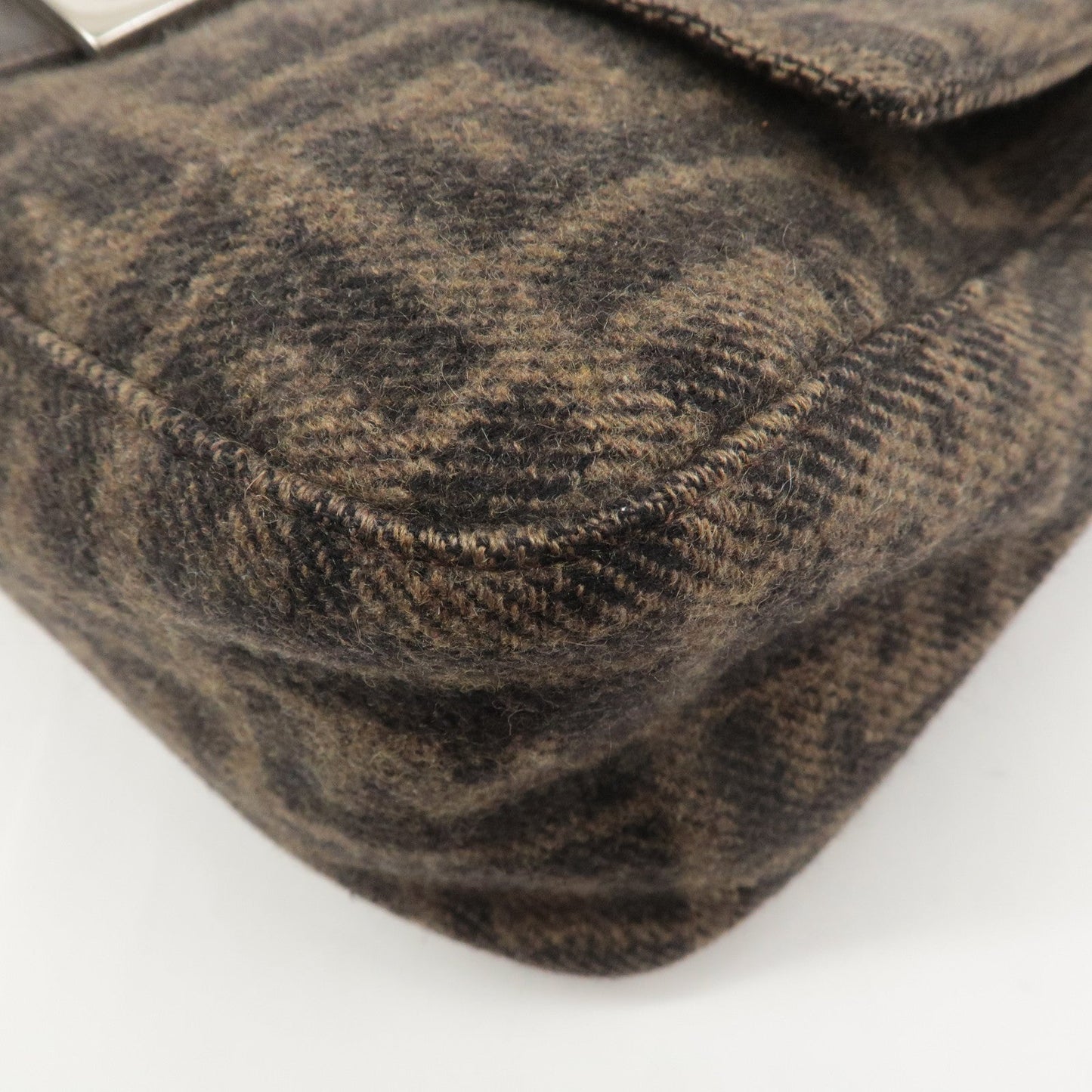 FENDI Mamma Baguette Zucca Wool Leather Shoulder Bag 26325  d