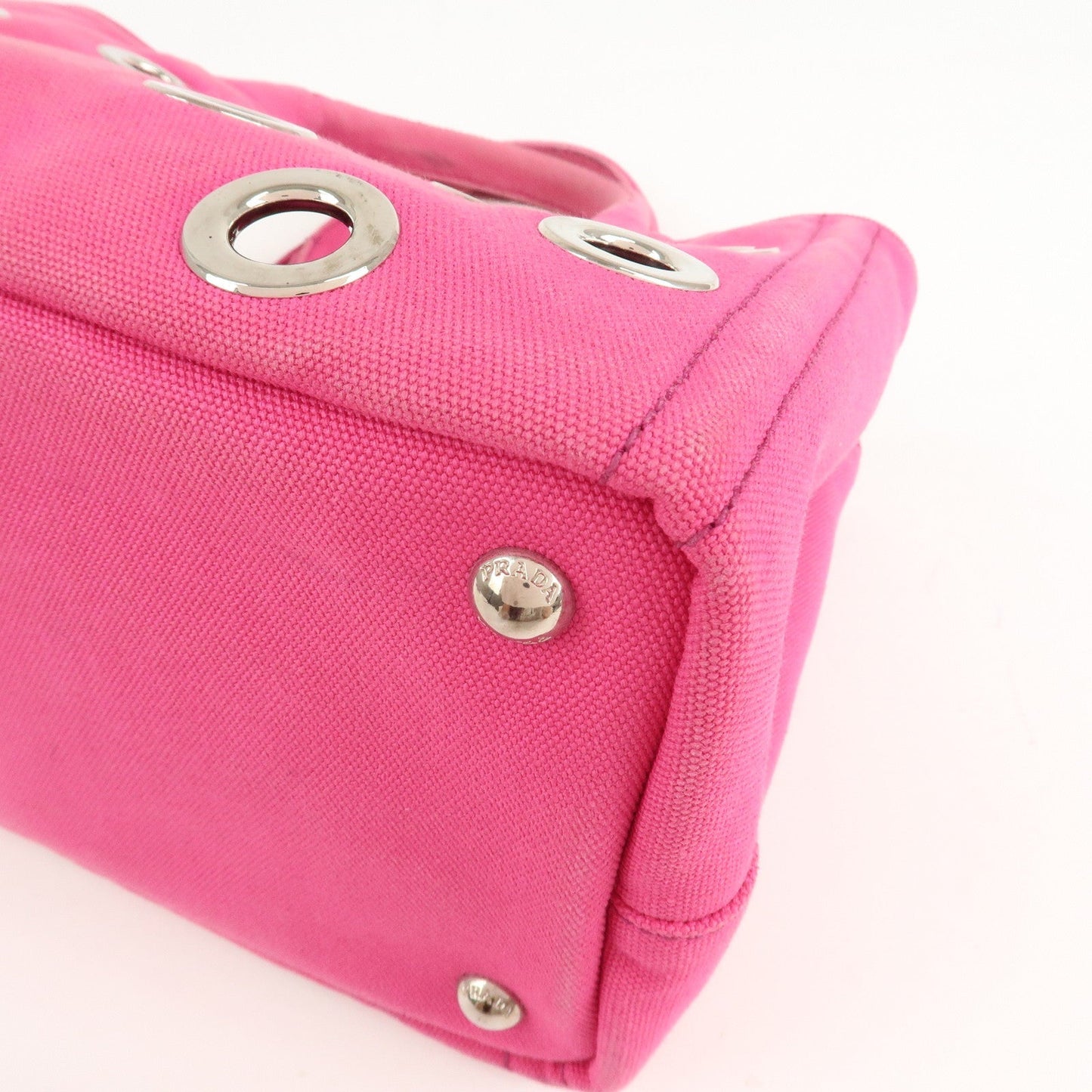 PRADA Canapa Mini Canvas 2Way Bag Hand Bag Pink 1BG439  d