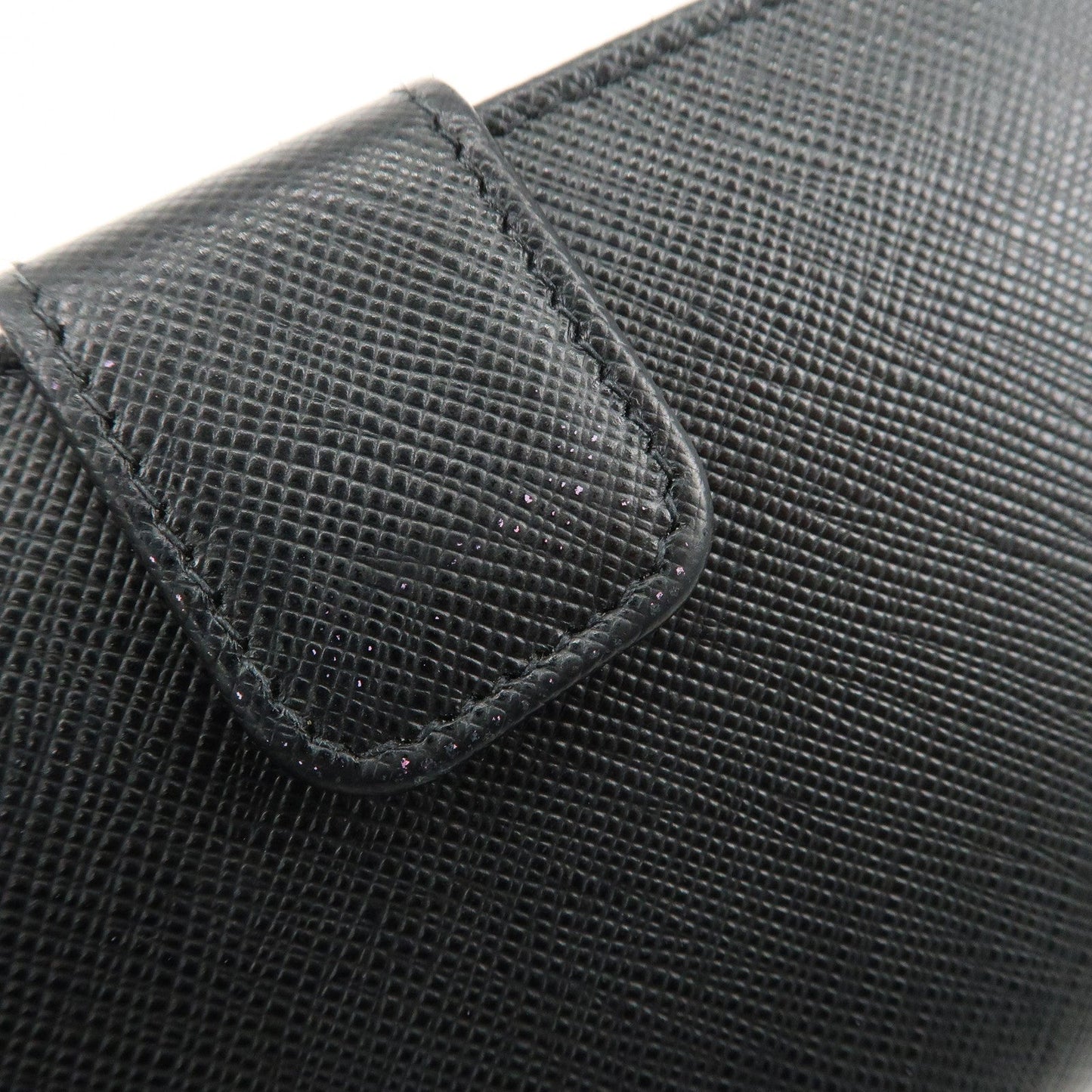PRADA Saffiano Leather Bi-Fold Wallet Purse Black 1ML225  d