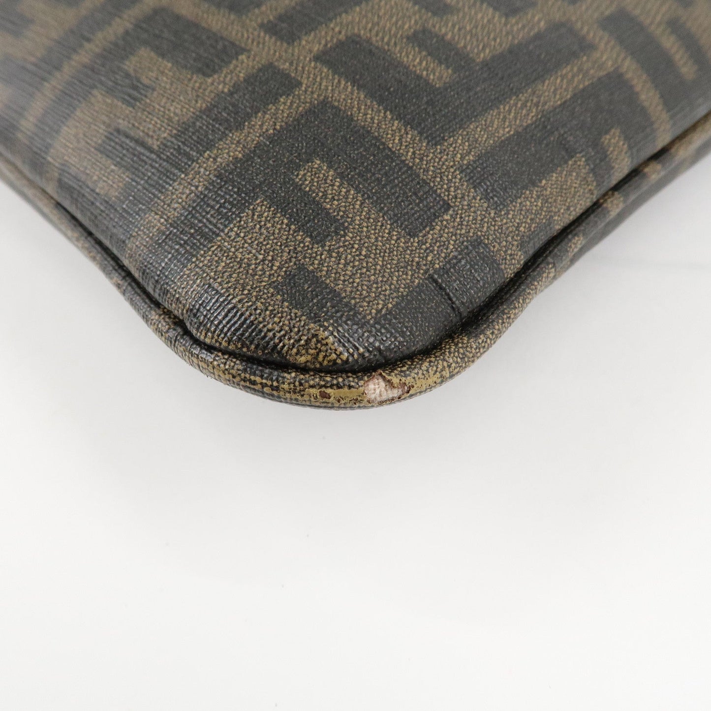 FENDI Zucca Print PVC Shoulder Bag Khaki Black 7VA207  d