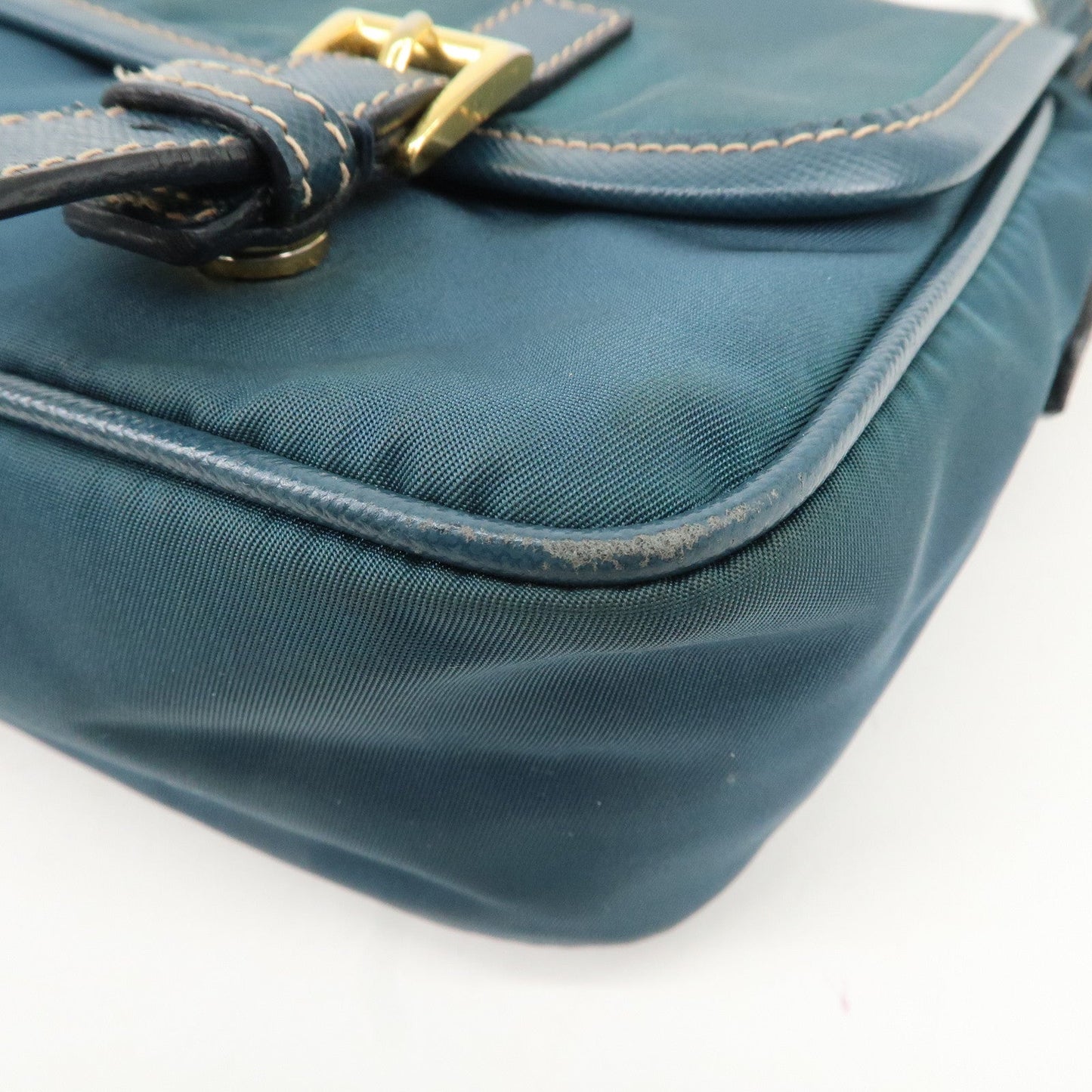 PRADA Nylon Leather Shoulder Bag Crossbody Bag Green BT0772  d