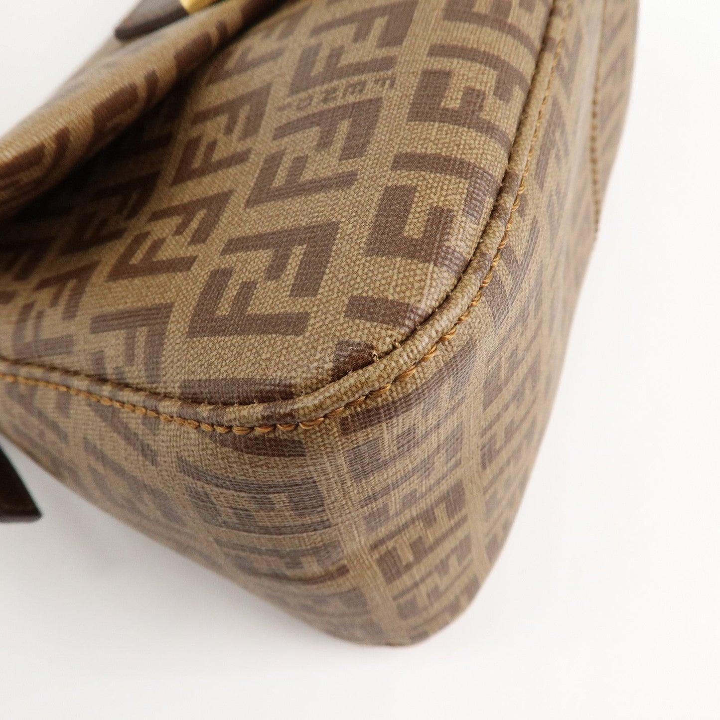 FENDI Zucchino Mini Mamma Baguette PVC Leather Hand Bag 8BR180  d