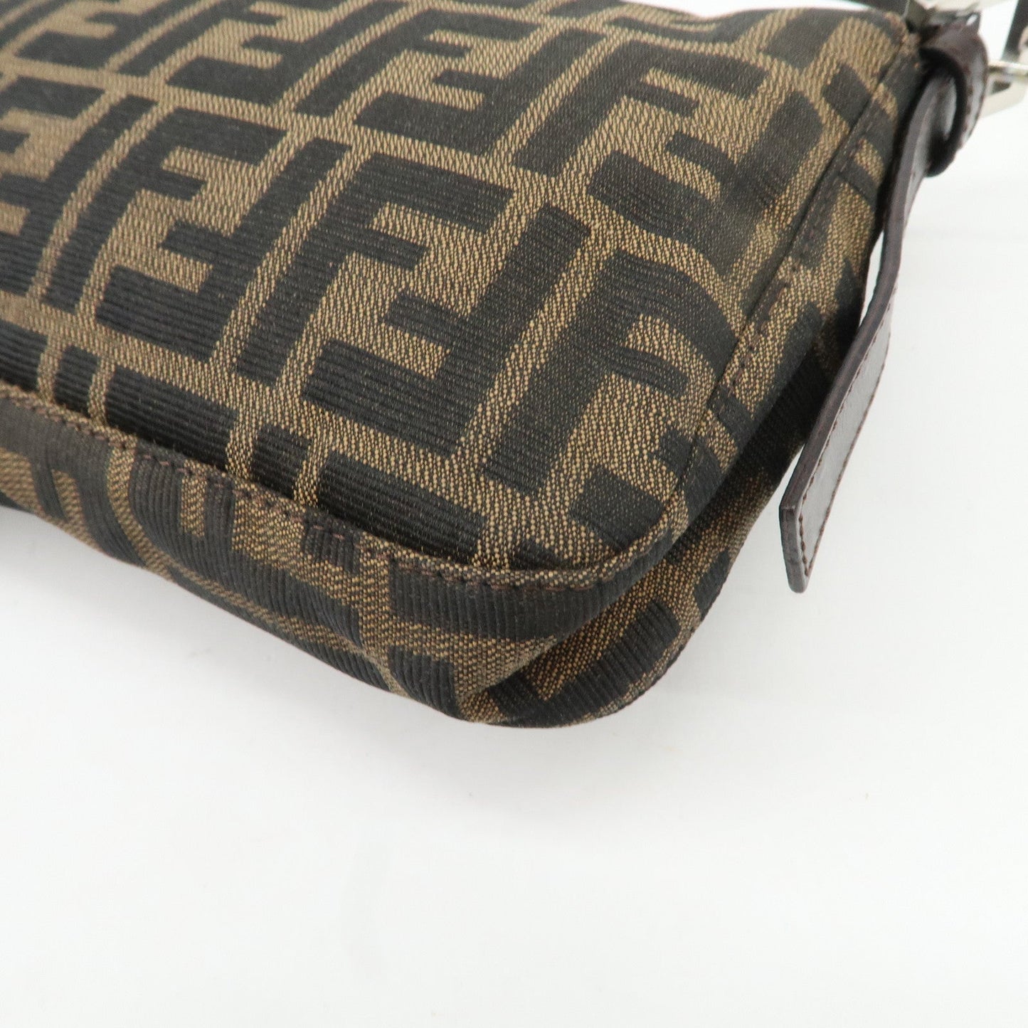 FENDI Mamma Baguette Zucca Canvas Leather Shoulder Bag 26424  d