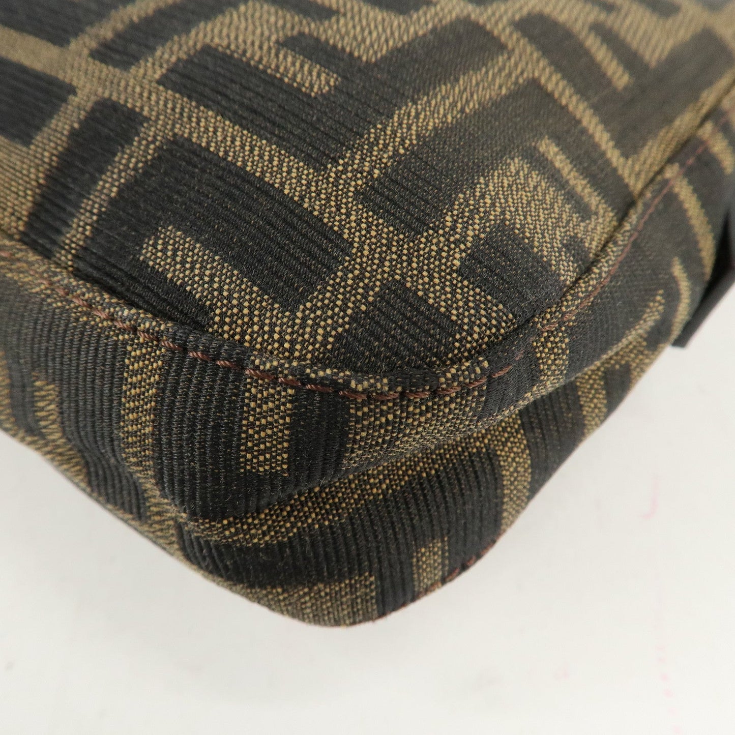 FENDI Zucca Mamma Buguette Canvas Shoulder Bag Brown Black 26424  d