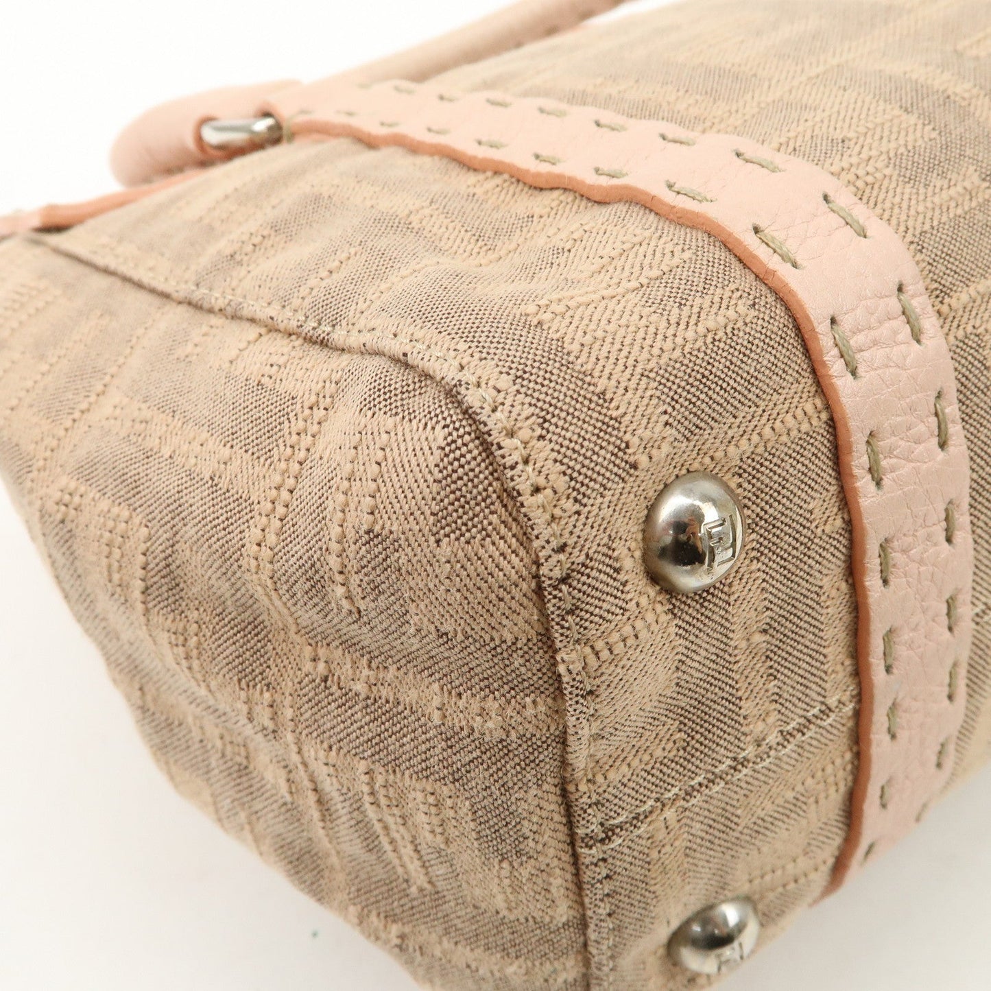 FENDI Zucca Selleria Leather Mini Linda Hand Bag Pink 8BR486  d