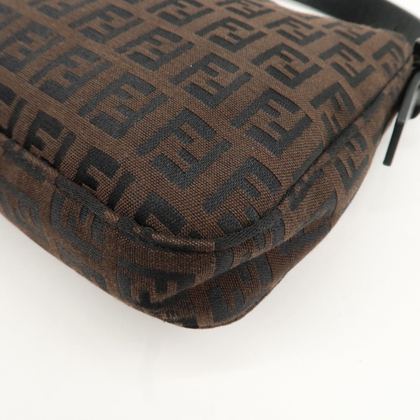 FENDI Mamma Baguette Zucchino Leather Shoulder Bag Brown 8BR000  d