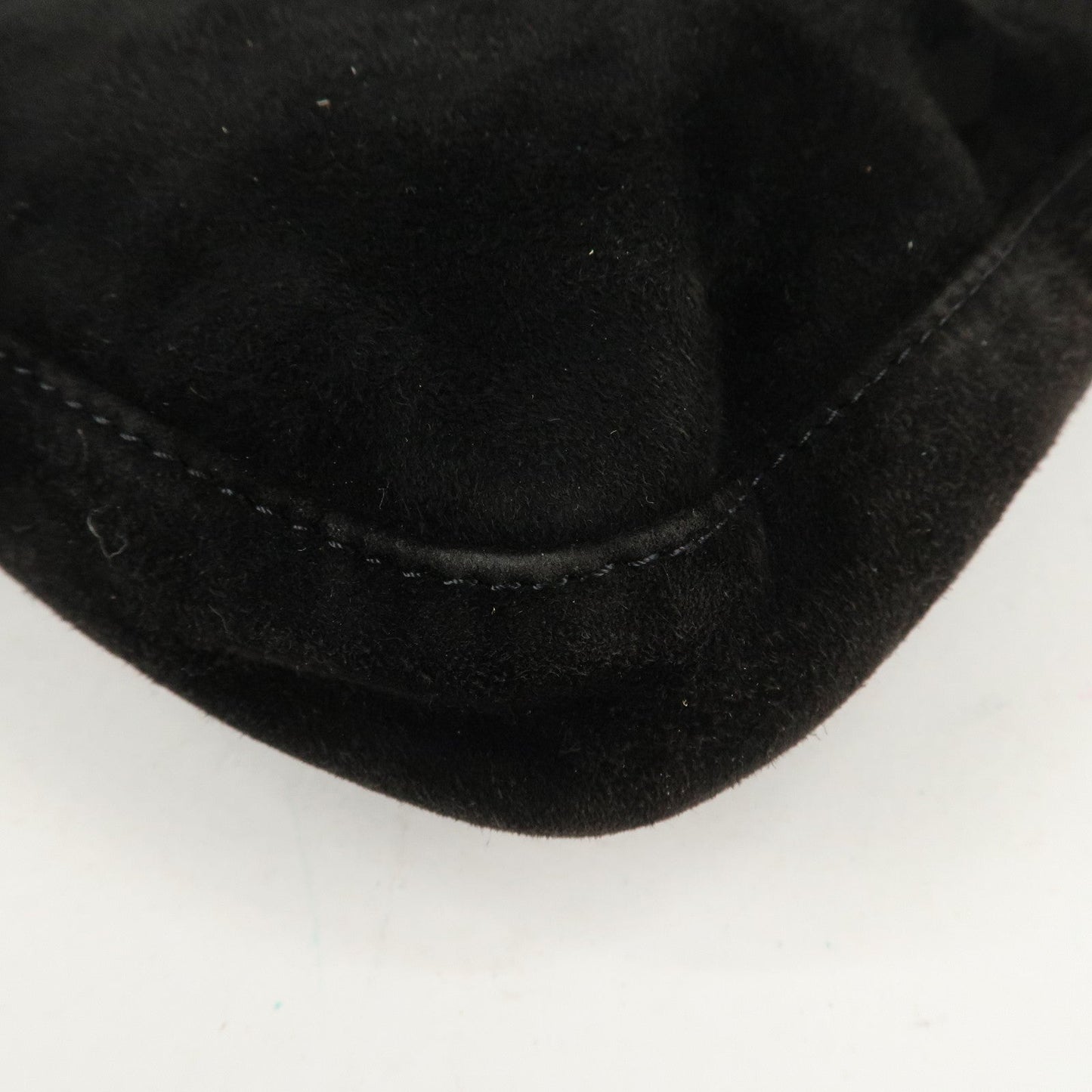 FENDI Suede Leather Shoulder Bag Black 26569  d