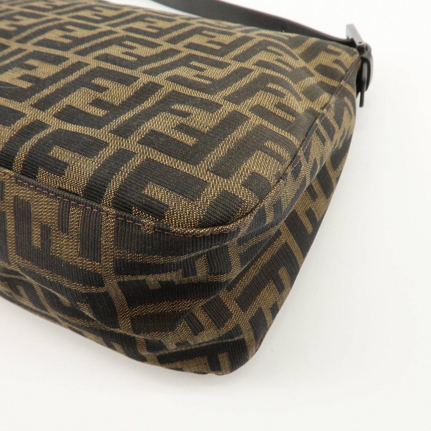 FENDI Mamma Baguette Zucca Canvas Leather Shoulder Bag 8BR001  d