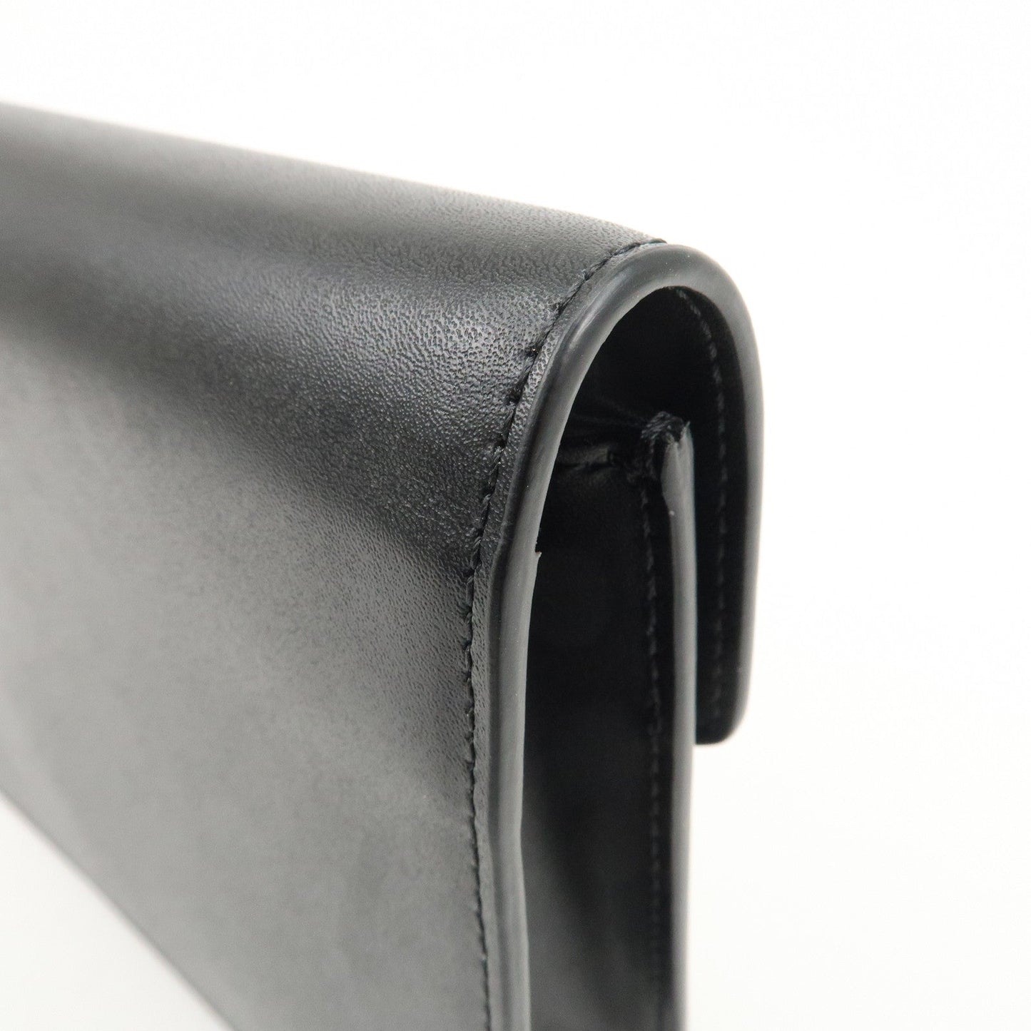 FENDI F is FENDI Leather Chain Wallet Clutch Bag Black 8BS006  d