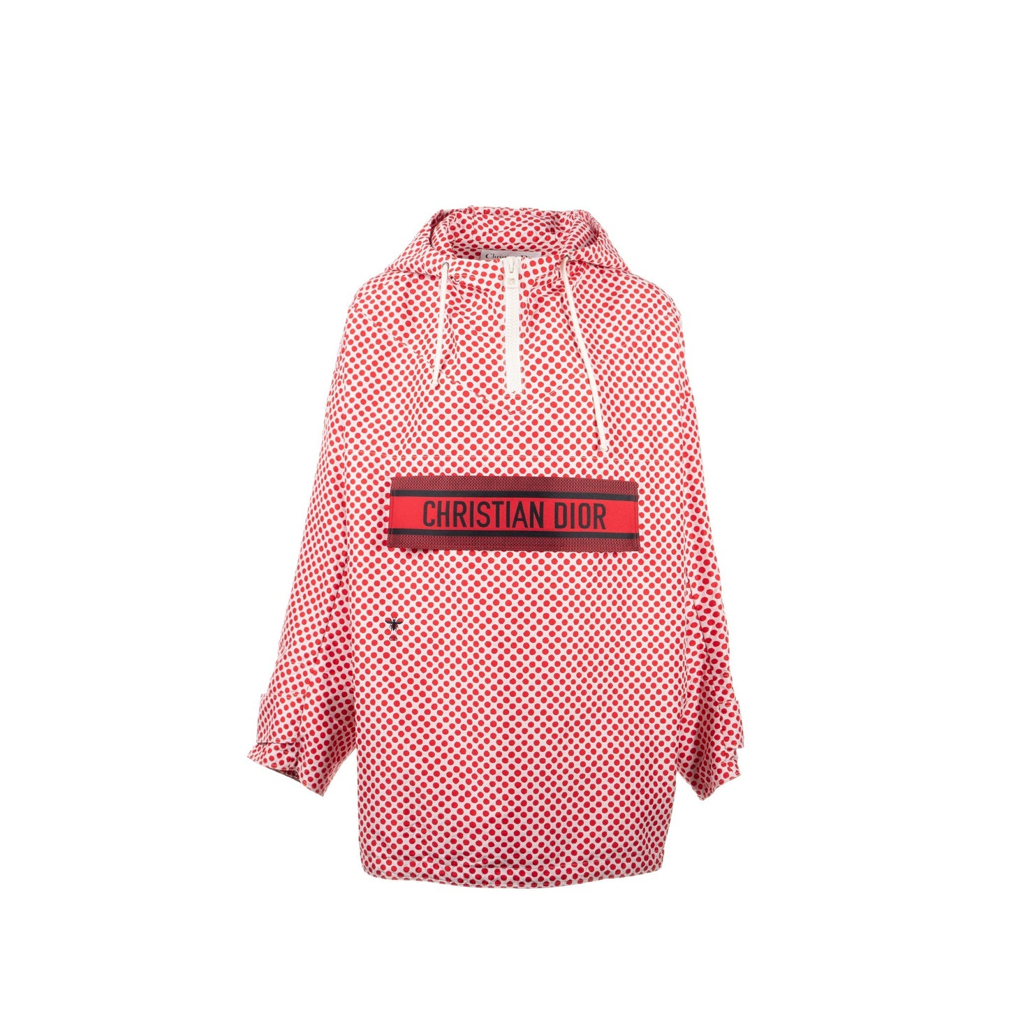 Dior Size M Christian Dior Signature Band Hooded Anorak Coat Polyester Red/White