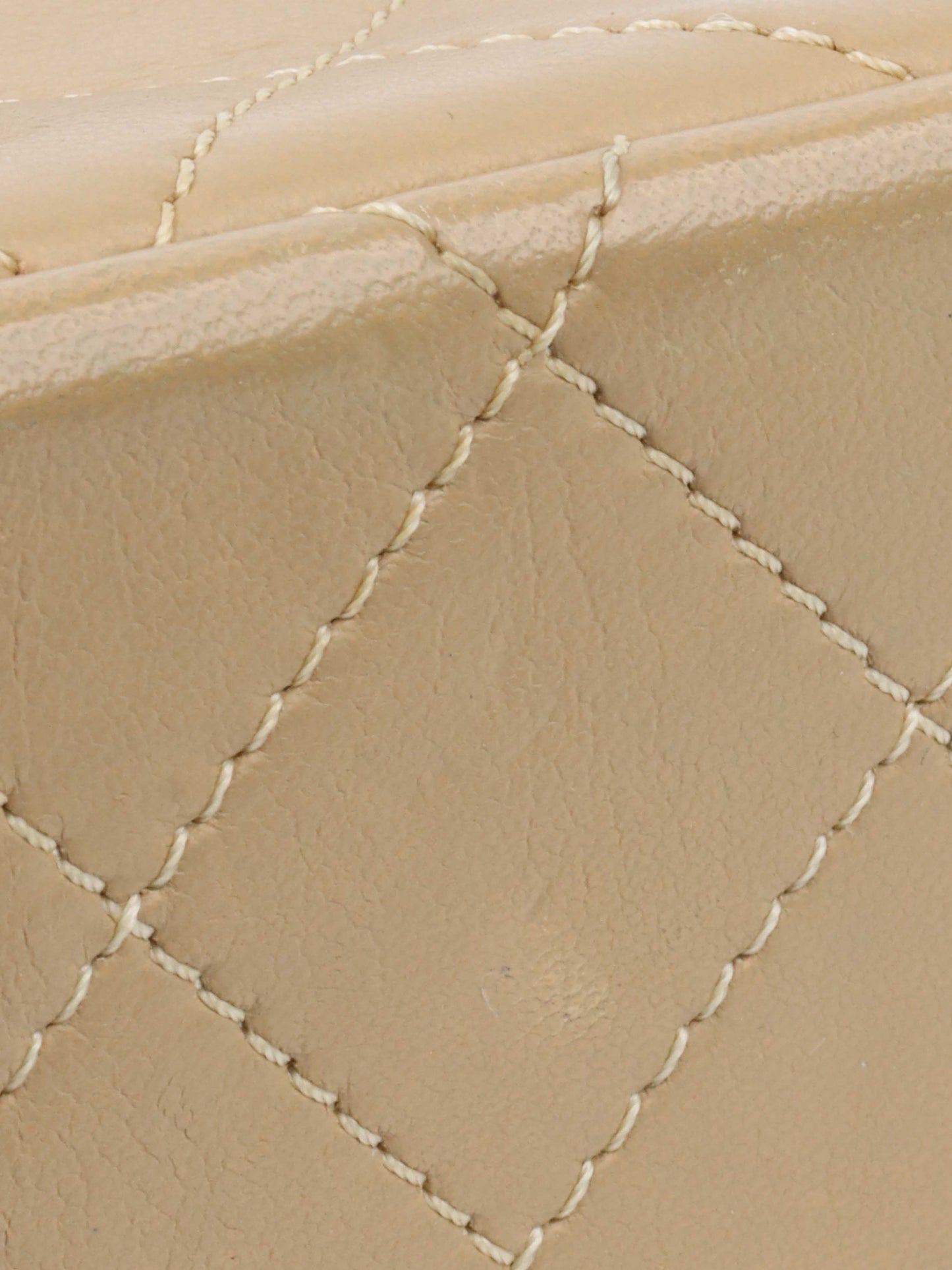 Chanel   Two Toned Beige Flap Bag.