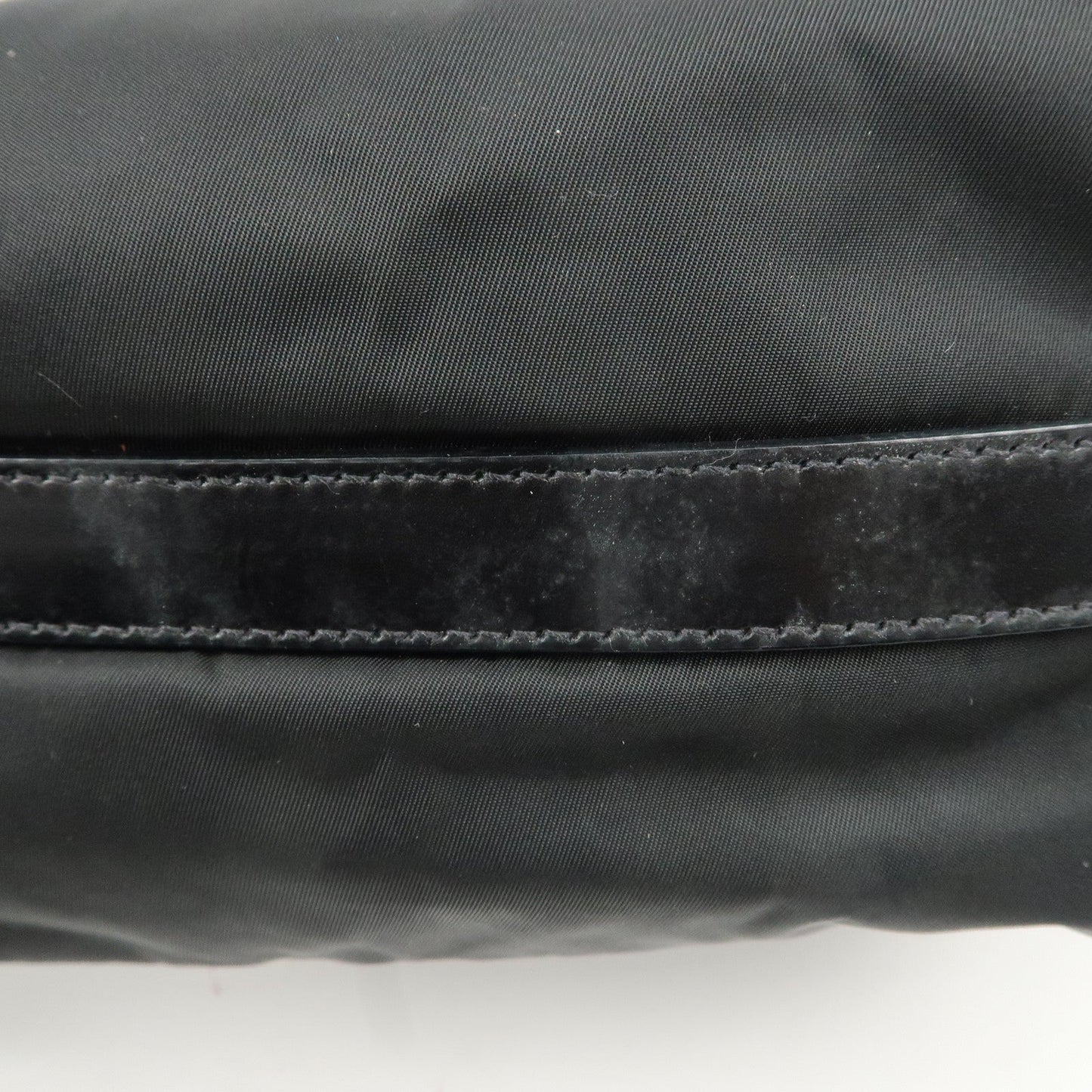 PRADA Nylon Leather Embroidery Shoulder Bag Hand Bag Black  d
