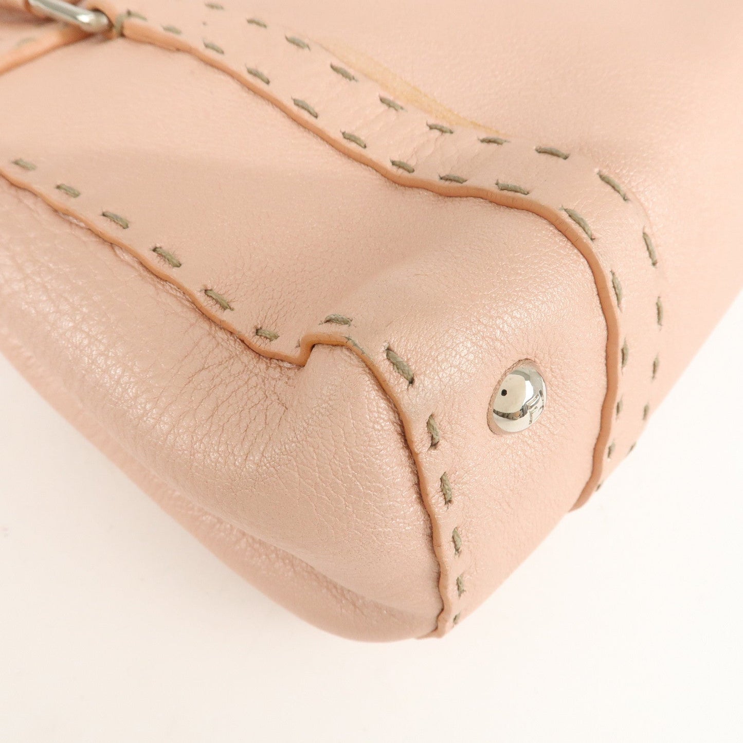 FENDI Selleria Leather Mini Linda Hand Bag Pink 8BR486  d