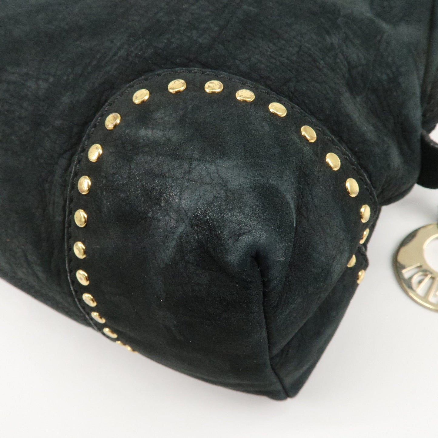 FENDI Suede Studs Mini Boston Bag Black 8BL076  d