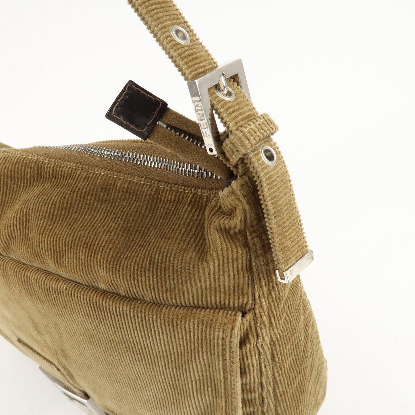 FENDI Corduroy Shoulder Bag Hand Bag Brown  d