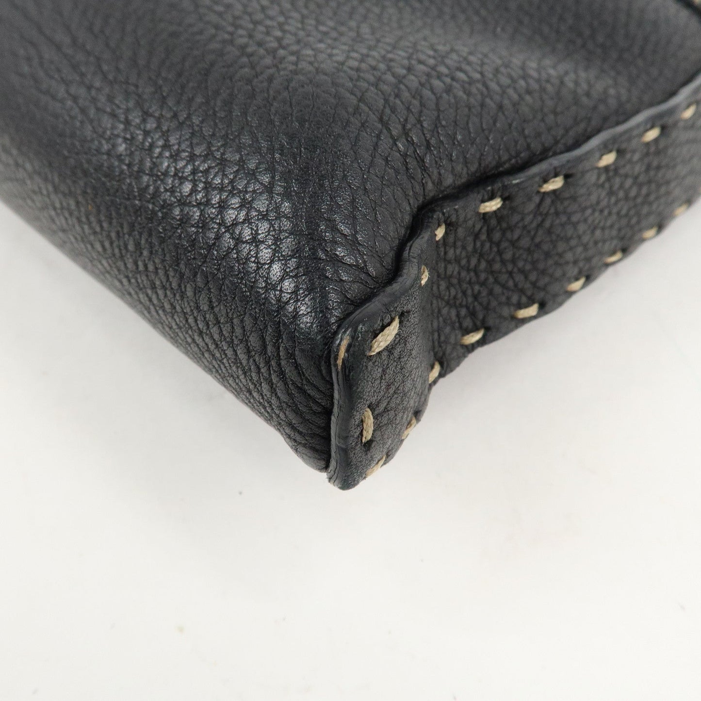FENDI Selleria Leather Shoulder Bag Crossbody Bag Black 8BT092  d
