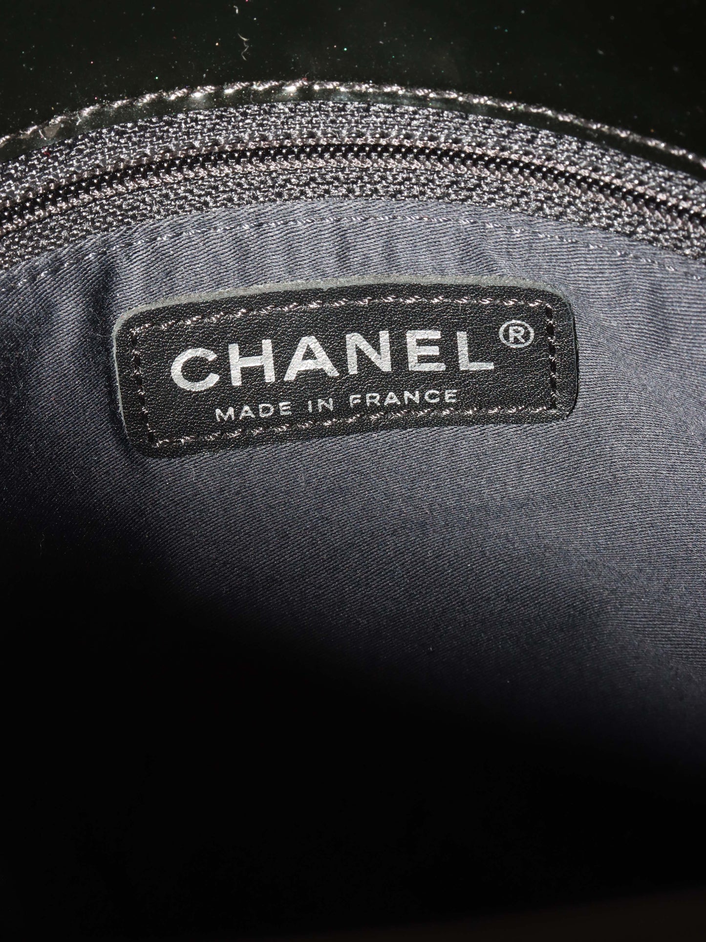 Chanel Black Strass CC Bonbon Chain Tote with Enamel Coco Mark.