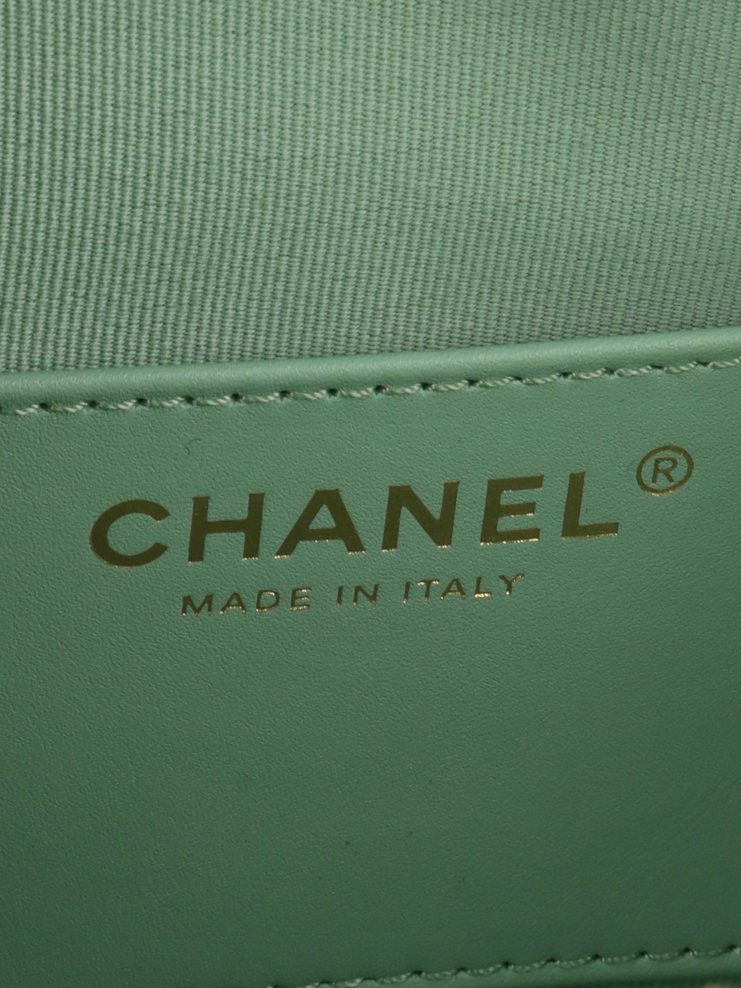 Chanel Green Round Vanity Bag.