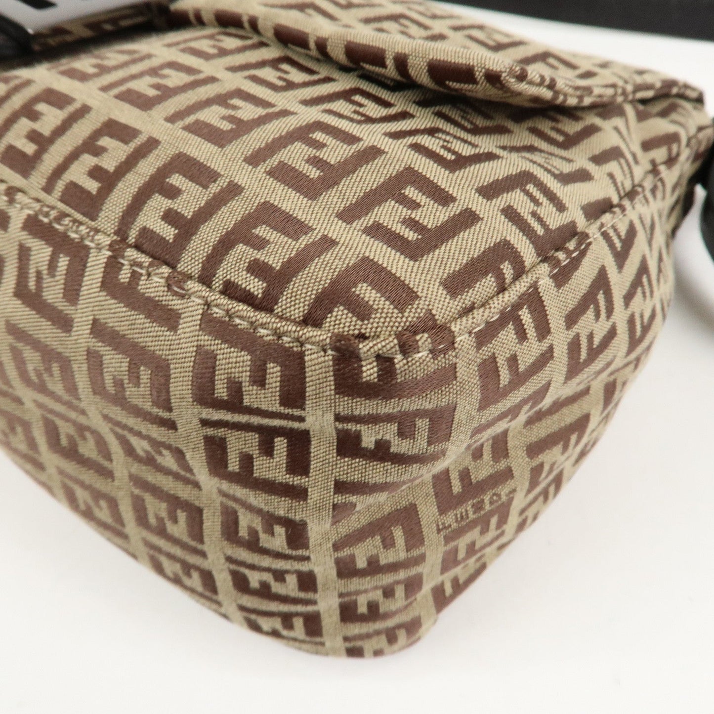 FENDI Zucchino Canvas Leather Mamma Bucket Shoulder Bag 8BR001  d