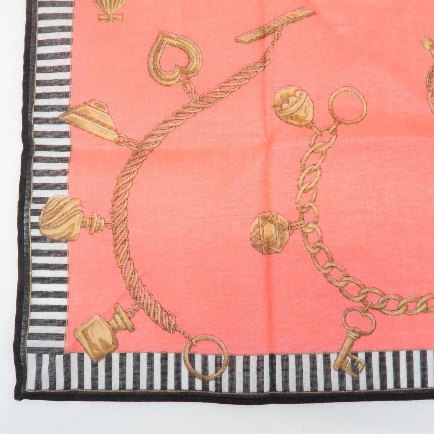 FENDI Set of 5 Cotton 100% Handkerchief Red Pink Brown Beige White  d