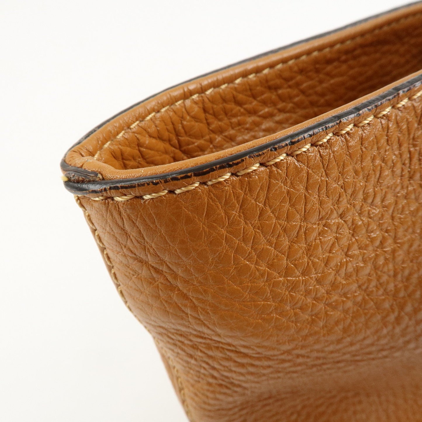 FENDI Selleria Leather Tote Bag Shoulder Bag Brown 8BH185  d