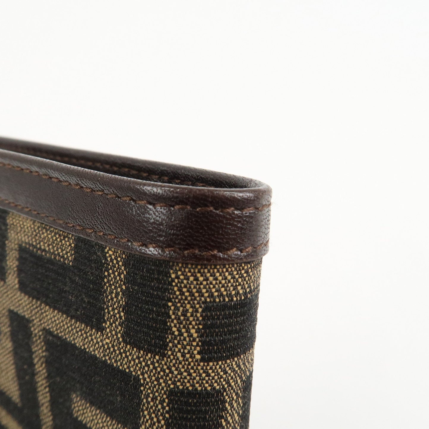 FENDI Zucca Canvas Leather Bifold Wallet Brown Black 31011  d