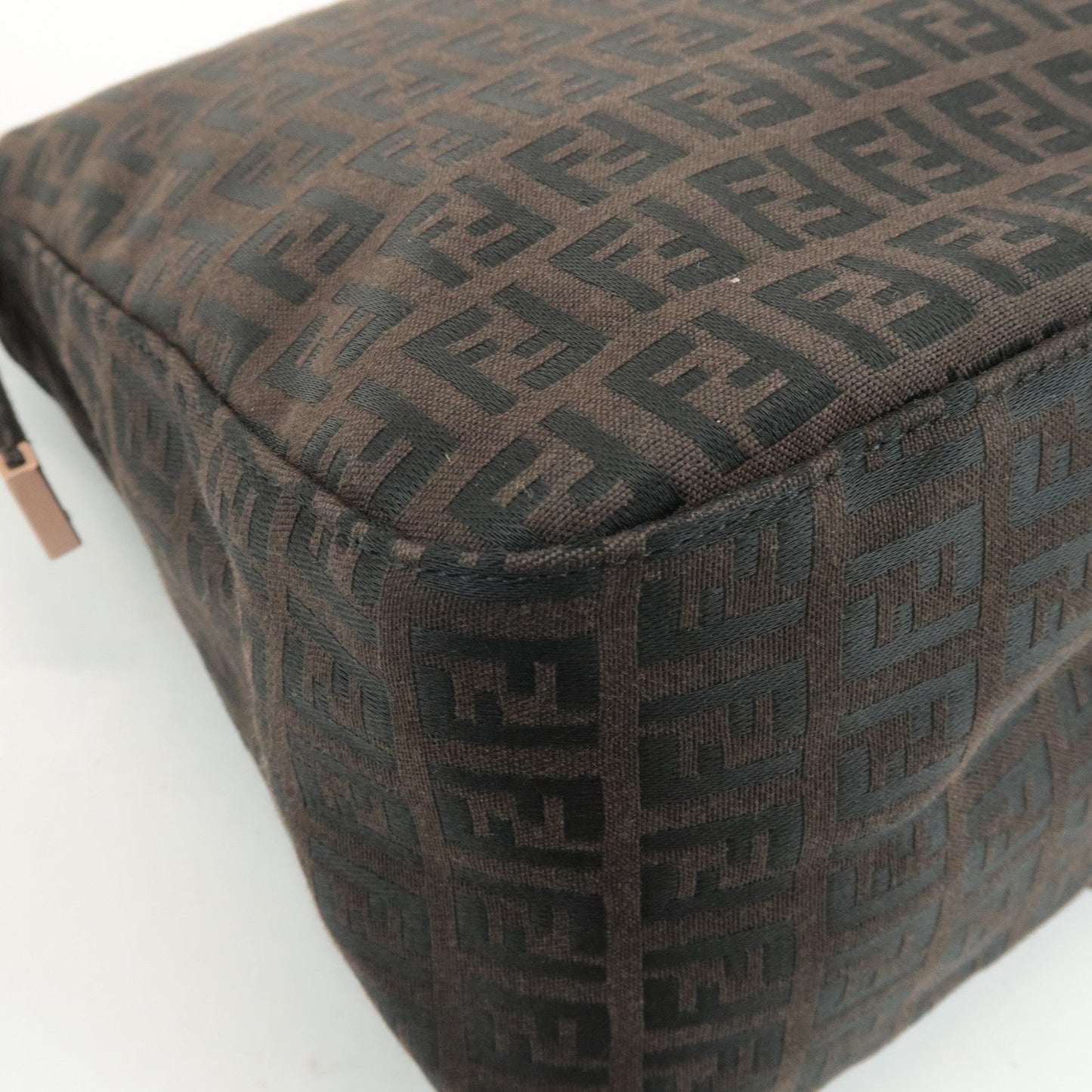FENDI Zucchino Mamma Baguette Canvas Leather Shoulder Bag 8BR001  d