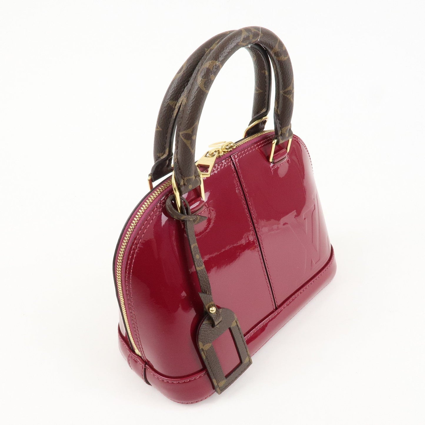 Louis Vuitton Monogram Vernis Alma BB 2Way Hand Bag Magenta M54785  d