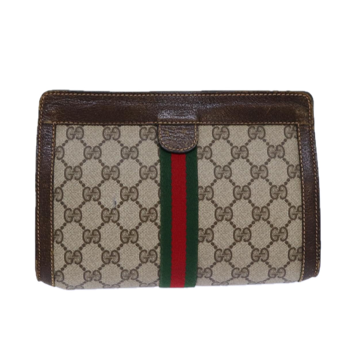 Gucci Gg Canvas Beige Canvas Clutch Bag