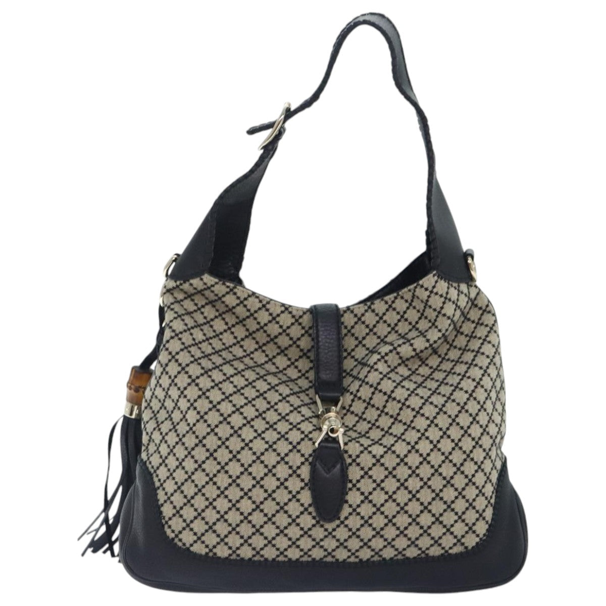 Gucci Jackie Black Canvas Shoulder Bag