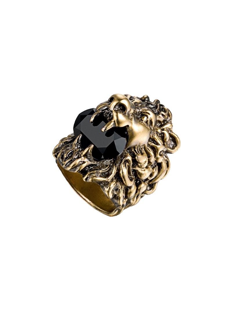 Gucci - Lion head ring with Swarovski - unisex - Gold Plated Metal - 53 - GOLD