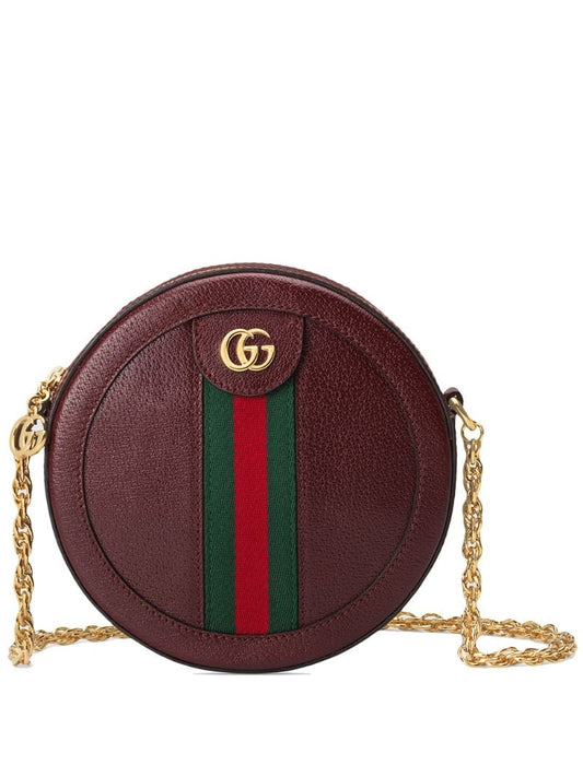 Gucci - Ophidia mini round shoulder bag - women - Leather/Microfibre - One Size - Red