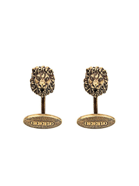 Gucci - lion head cufflinks - men - metal - One Size - GOLD