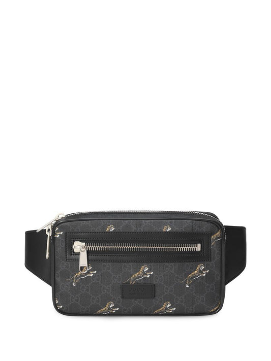 Gucci - Tiger GG Supreme belt bag - men - Leather/Canvas - One Size - Black