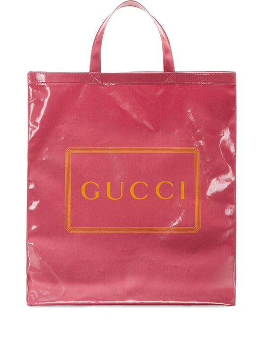 Gucci - medium logo print tote - men - Cotton - One Size - PINK