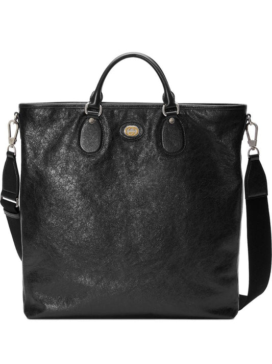 Gucci - Soft leather tote - men - Cotton/Linen/Flax/Calf Leather - One Size - Black