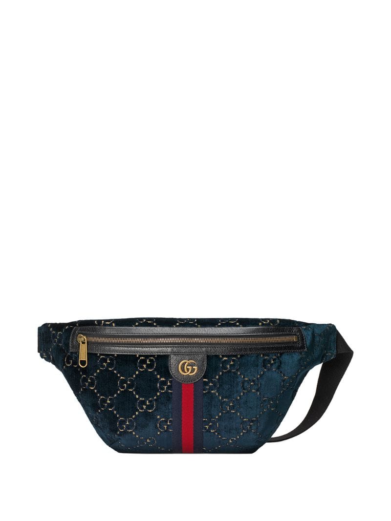 Gucci - GG velvet belt bag - men - Linen/Flax/Cotton/Velvet - S - Blue