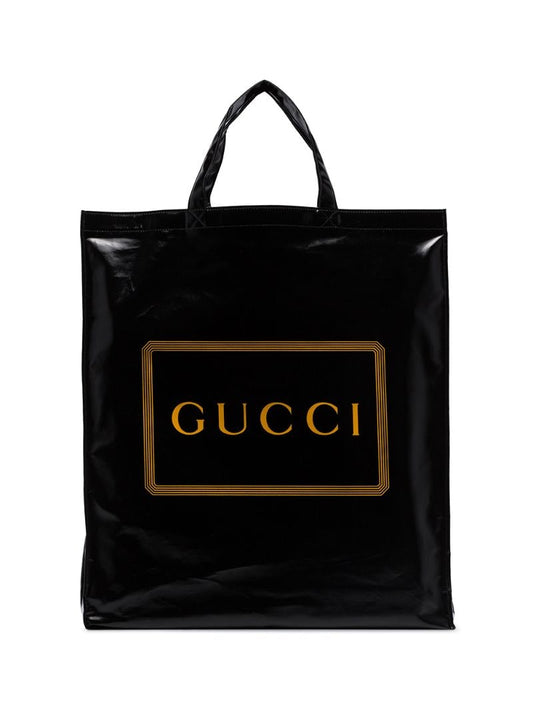 Gucci - logo-print tote bag - men - Polyurethane - One Size - Black