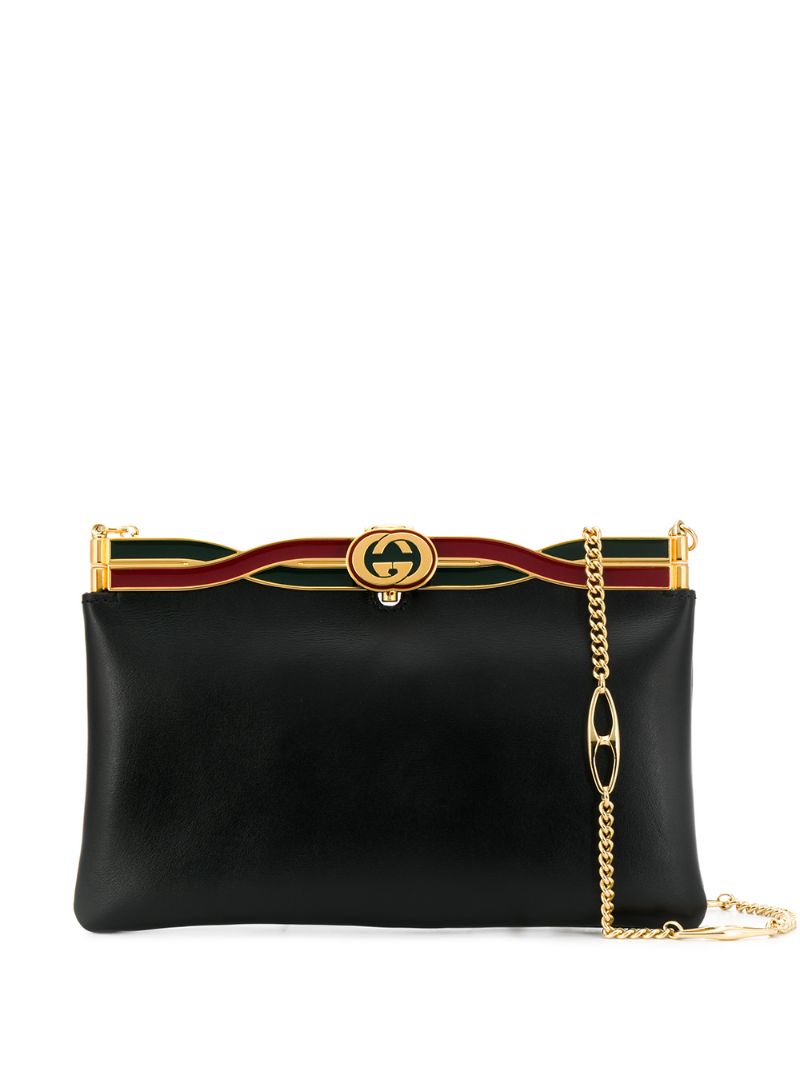 Gucci - Broadway evening bag with twisted enamel - women - Calf Leather - One Size - Black