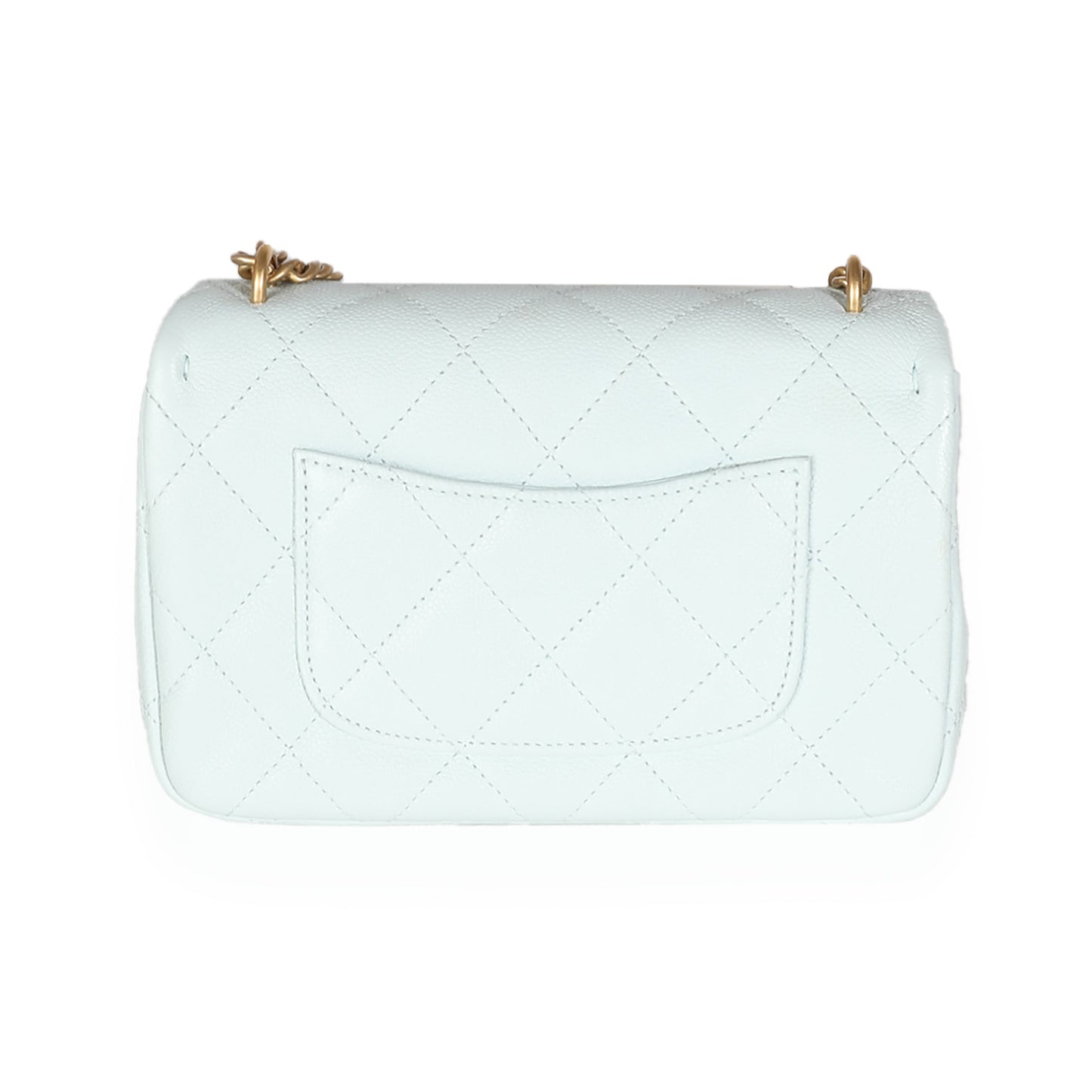 CHANEL 24P Blue Quilted Caviar Sweetheart Crush Mini Flap Bag