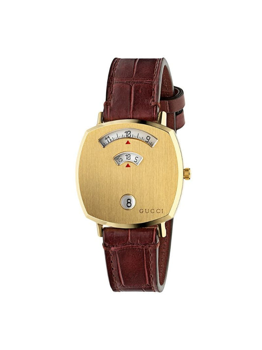 Gucci - Grip 35mm watch - unisex - Leather/Titanium - One Size - Brown