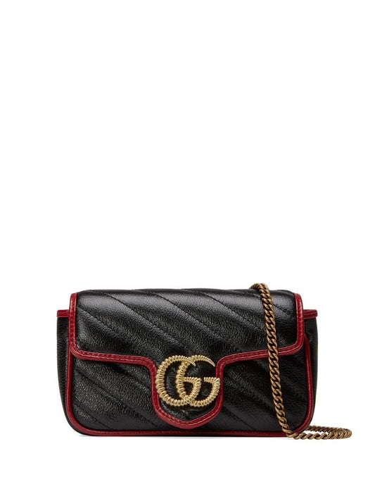Gucci - mini GG Marmont shoulder bag - women - Leather/Microfibre/metal - One Size - Black