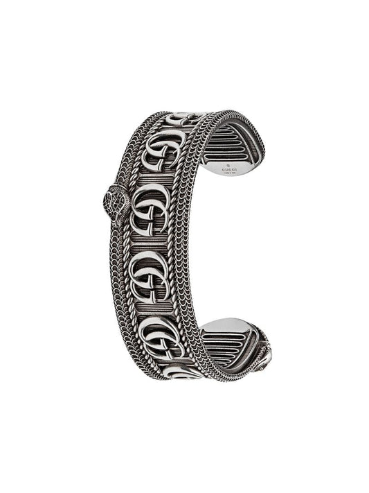 Gucci - double G logo cuff bracelet - women - Sterling Silver - S, M - SILVER