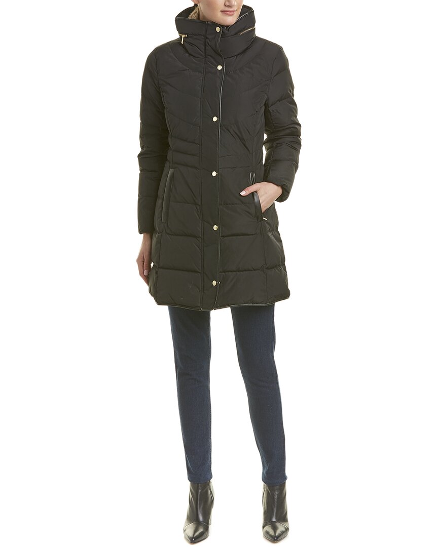 Cole Haan Womens  Signature Quilted Coat, S, Black