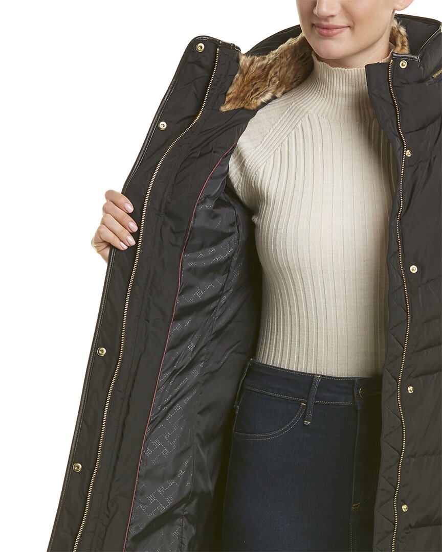 Cole Haan Womens  Signature Quilted Coat, S, Black
