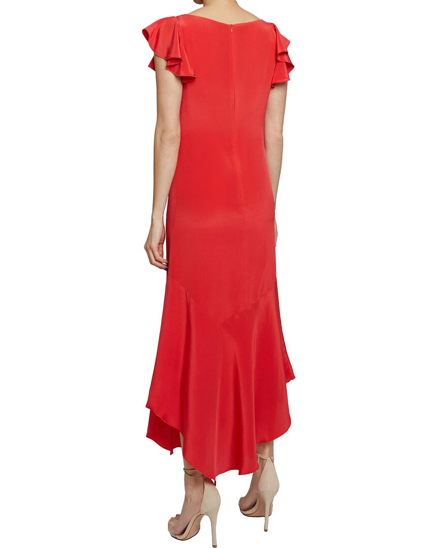 Santorelli Laurel Silk Flutter Sleeve Hi-Lo Silk Midi Dress